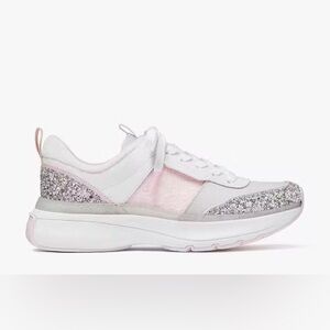 Kate Spade Flash Runner Glitter Women's Leather & Textile Sneakers Pink/White